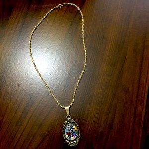 Murano glass sterling silver necklace